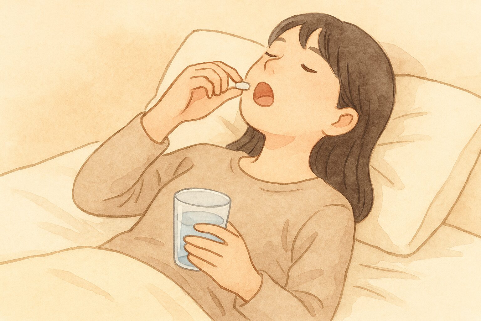 薬の飲み方でよくある間違い②：水の量や姿勢が不適切